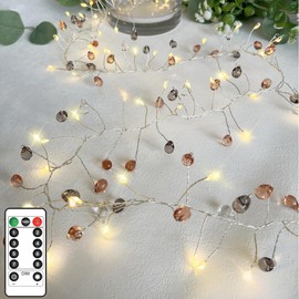 Codear Fairy Lights Firecracker String Lights with Acrylic Jewels,6.6ft 100 LED Battery Operated Bohemia Style Firefly Starry Light with Remote Timer Decor for DIY Crafts Wreath Wedding Table Bedroom