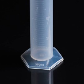Clear PP Scaled Measuring Cylinder 250ml, and Alkali Resistant, Easy Read Spout Design for Industrial and Home Experiments (250ml)