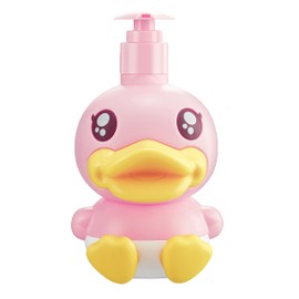Cute Soap Dispenser for Kids Gift,Bathroom Kitchen Countertop Vanity Top Dispenser fit Body Lotion Shampoo Shower Hand Sanitizer Animal Pink B Duck Themed Soap Bottle with Pump Bath Accessories