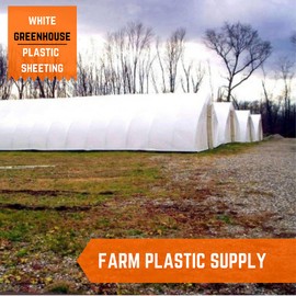 Farm Plastic Supply - White Greenhouse Plastic Sheeting - 6 mil - (25' x 25') - 4 Year UV Resistant Poly Greenhouse Film, 55% Light Transmission Hoop House Cover for Gardening, Agriculture