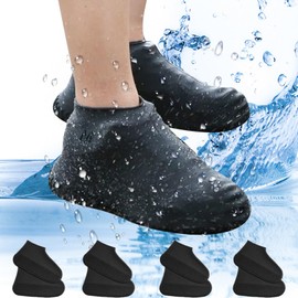 Mrltau 2 Pairs of Shoe Covers, Waterproof, Non-Slip Reusable Shoe Covers, Breath Protection Shoes for Men and Women, Rain Protection Shoes