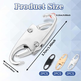 DIVINA VITAE Zipper Clips Anti Theft Deterrent, 6PCS S Carabiner Small Zipper Pull Locks Mini Snap S Hooks for Backpacks Camping Fishing Traveling Outdoor Sports (Black, Silver, Gold)