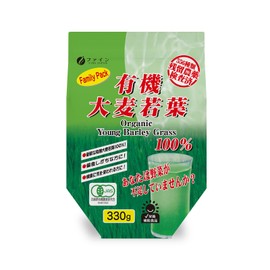 Fine Japan 100% Barley Grass Leaf Family Pack, Tested for 556 Types of Residue Pesticides, 100% Organic Japanese Barley Grass Leaves, Made in Japan (0.2 - 0.4 oz (5 - 10 g / 330 g) Per Day)