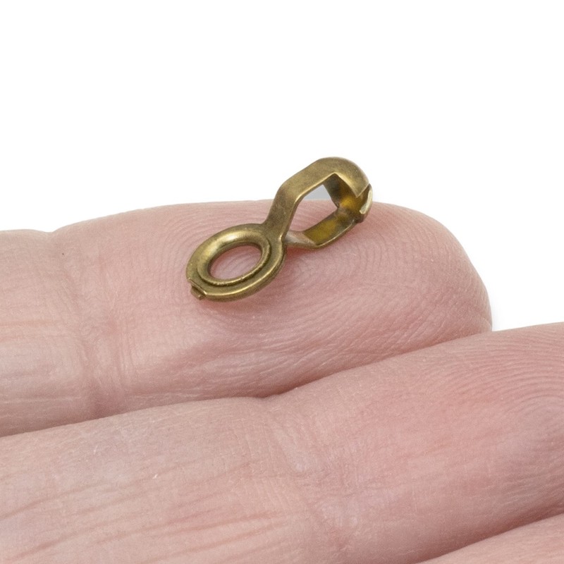 10 Antique Brass #6 Ball Chain Fan Pull Loop Connectors,
