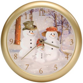Snow Family Musical Christmas Carol Sound Clock - 8