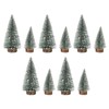 10pcs Mini Tabletop Christmas Trees Snow Frosted Pine Trees with