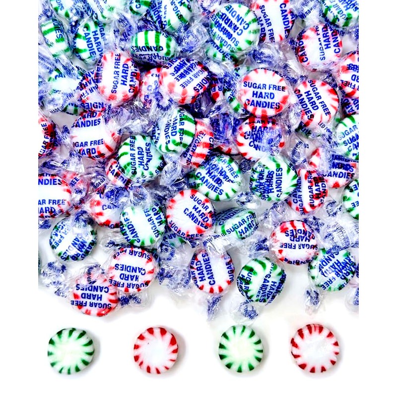 SweetGourmet Sugar-Free Christmas Wrapped Hard Candy | Peppermint - Spearmint