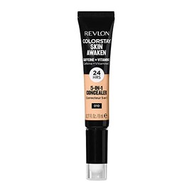 Revlon ColorStay Skin Awaken 5-in-1 Concealer, Lightweight, Creamy Longlasting Face Makeup with Caffeine & Vitamin C, For Imperfections, Dark Circles & Redness, 010 Vanilla, 0.27 fl oz