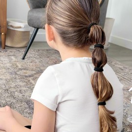 200 Pack Hair Ties BEoffer Baby Toddlers Girls Elastics Hair Bands Black Small Rubber Bands Ponytail Pigtails Holders Not Harm to Hair (Color G)