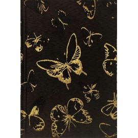 ipoul Butterfly Notebook, Journals for Women, Hardcover Notebook, Lay-flat, A5, 6x8, Lined, Dream Journal, Personal Journal, Beautiful Journal, Notebooks for School, Embroidered Journal, Diary, Black