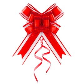 YKYUASD 20 PCS Pull Bows Gift Wrapping Bow for Presents Baskets Boxes Xmas Tree Flower Large Ribbon Bows for Christmas Valentine's Day Birthdays Parties Wedding （6 inches, Red）