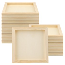GINLANK 16 PCS 8x8 Inch Wood Canvas, Blank Square Canvas for Painting, Unfinished Wooden Canvas Board for Painting DIY Craft Projects
