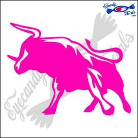 Eyecandy Decals Bull Cow Steer 2 Rodeo 6" Decal Sticker HOT Pink