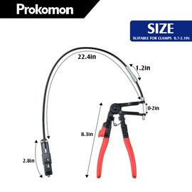 Prokomon 24 inch Flexible Hose Clamp Pliers with Gloves; Automotive Hose Clamp Removal Tool for Fuel Oil Water Hose