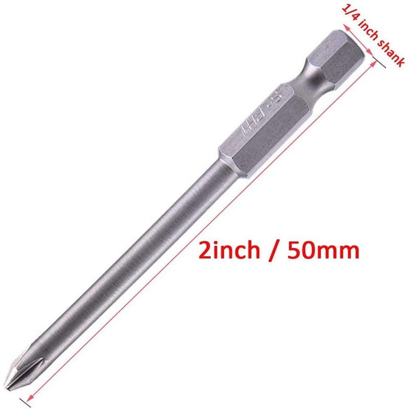 Fongmore 12Pcs 50mm Phillips Cross Head Screwdriver Bit Set 1/4