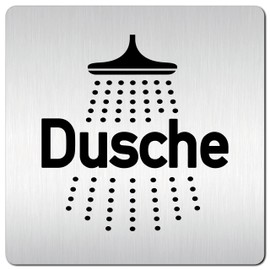 Türschilder24 XXL Door Sign (B) 125 x 125 x 1.5 mm Shower Aluminium Solid Material 100% Made in Germany (Shower 001)
