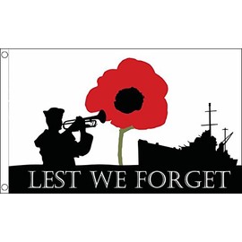Lest we Forget (Navy) Small Flag 3ft x 2ft