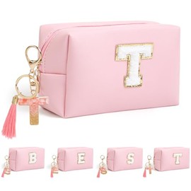 AIBFRID Birthday Gifts for Women Her,Travel Cute Makeup Bag,Large Capacity Cosmetic Bags for Women Makeup Pouch PU Leather Waterproof Cosmetic Bag (T)