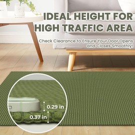 Ivissy Braided Area Rug 5x7 Ft Washable Rugs for Living Room Non Slip Bedroom Rugs Boho Dining Room Rug Cotton Living Room Woven Floor Carpet for Nursery Playroom, Green