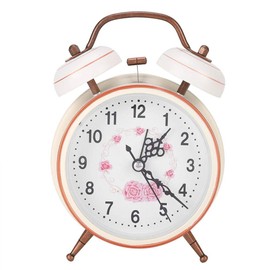 Alarm Clock Vintage Mechanical Light Night Luminous Manual Clock Double Twin Bell Clock for Bedrooms Time Management Heavy Sleepers(2#)(Pattern Randomly)