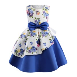 Fairy Elegant Party Pageant Prom Vintage Flower Girl Dress Teens Girls Sleeveless Wedding Bridal Ball Gown Formal Easter Dress Size 4T 5T (Royal Blue 120)