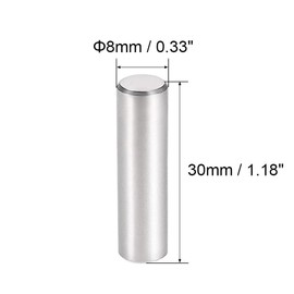 Yesallwas 10Pcs 8mm X 30mm Dowel Pin Stainless Steel Cylindrical Shelf Support Pin Fasten Elements