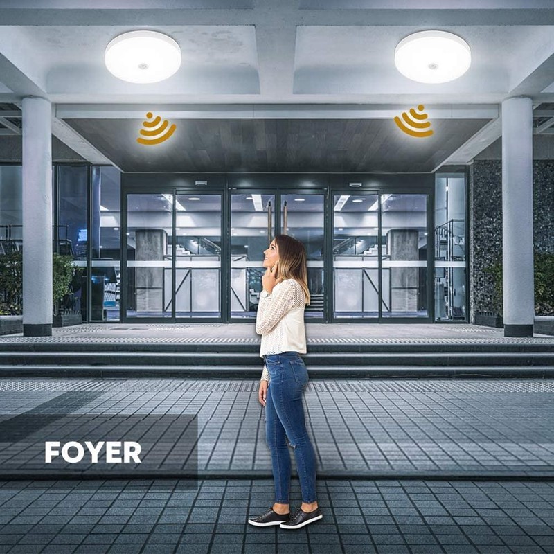 Flush Mount Ceiling Light 12W LED Fixture Motion Sensor Light