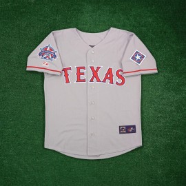 Majestic Ivan Rodriguez 1995 Texas Rangers All Star Grey Road Men's Cooperstown Jersey - 2XL
