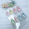 24Pcs Spring Summer Flower Press on Nails Medium Almond Fake