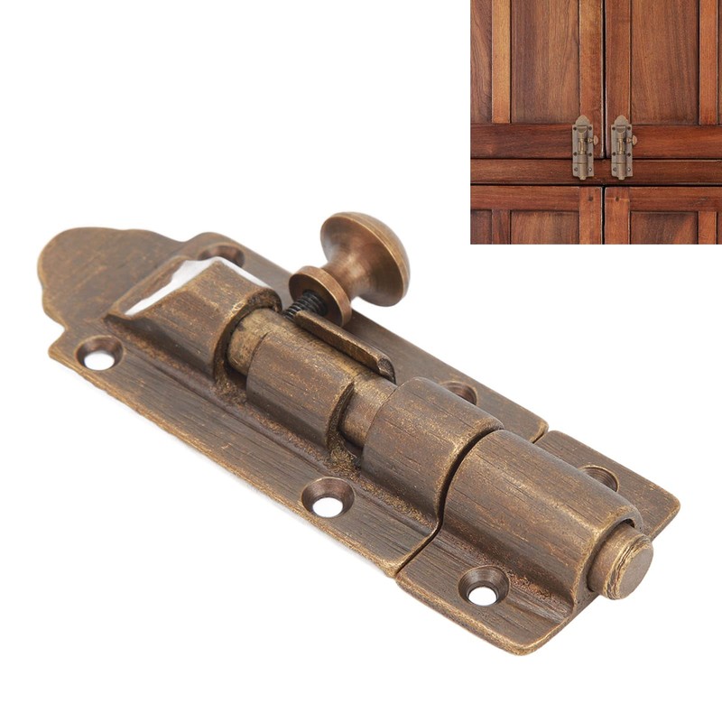 Solid Cast Brass Latch, Antique Brass Door Slide Bolt Lock