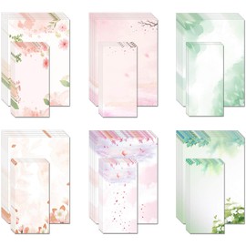 30 Stationery Writing Paper with 18 Self Adhesive Envelopes, Stationary Set for Writing Letters, Cute Stick Stationary Set, 6 Unique Designs, Double Sided Printing (48)
