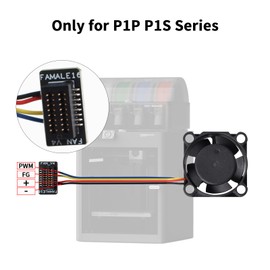 BCZAMD P1P P1S 3D Printer Accessories, 2 Pieces, 5 V Hotend Cooler Fan: Double Ball Bearings 25 x 25 x 10 mm / 0.98 x 0.98 x 0.39 Inch 15500 RPM Fan No. Compatible with X1 X1C and A1 Series