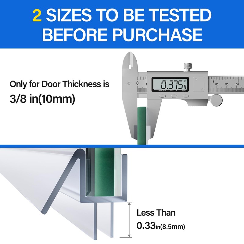 Yecaye 3 Pack 3/8" x 39" Shower Door Bottom Seal,Shower