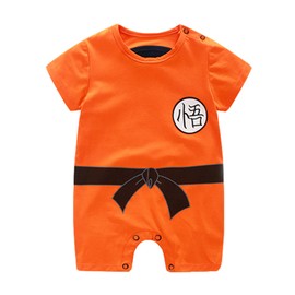Sxkayxr Newborn Baby Boys Girls Goku Inspired Toddler Outfit Jumpsuit, Orange2