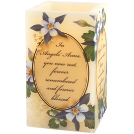 Carson 5" 'in Angels' Arms' LED Light Flameless Candle - Vanilla Scented Flameless Candle - Memorial Home Decor - Memorial Candle for Bereavement Gift