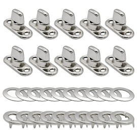 10 Sets Turn Button Fastener Kit with Eyelet Bases, Marine Grade Twist Lock Fasteners for Boat Canopy & Canvas Covers, Stainless Steel Hardware for DIY Crafts & Tarpaulins (Sliver)