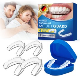 Pack of 4 teething splints, anti-snoring splint, reusable anti-snoring splint, soft and comfortable, snoring reduction, for snoring-free sleep night