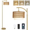 ROCKRAIN Modern Arc Floor Lamp: Dimmable LED Standing Lamp with
