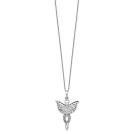 Sonia Jewels Real 925 Sterling Silver CZ Cubic Zirconia Vintage Antiqued Angel of Blessing 18in Pendant Necklace Charm Chain 18"