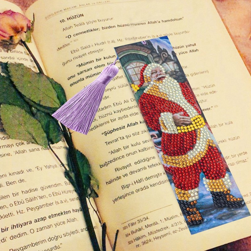 2 Set Diamond Bookmarks 5D DIY Painting Crystal Embroidery Tassel