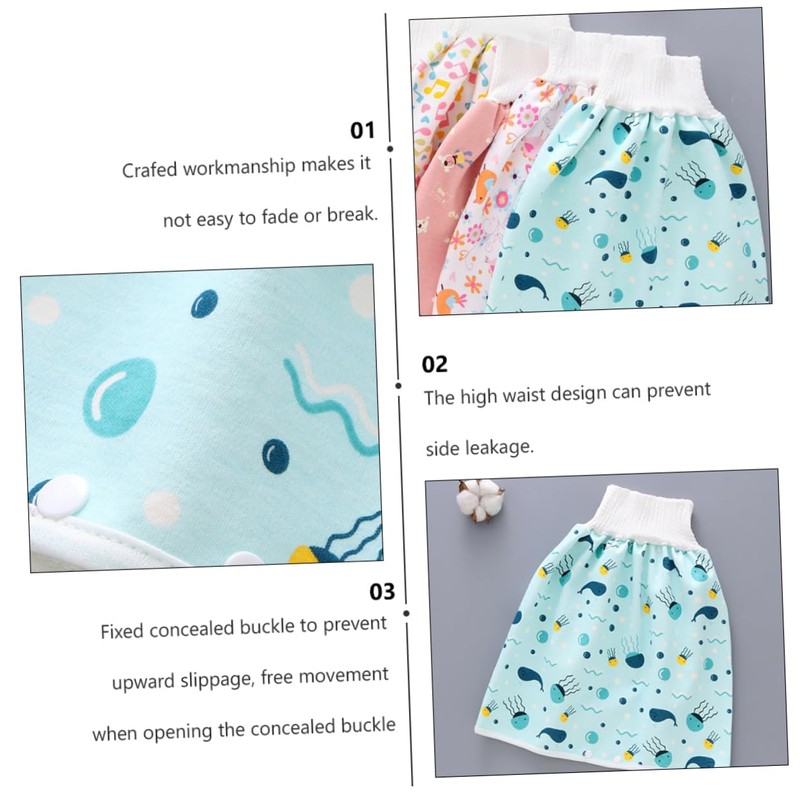 Hohopeti Potty Training Pants Washable Nappy Pants Folding Skirt Comfortable