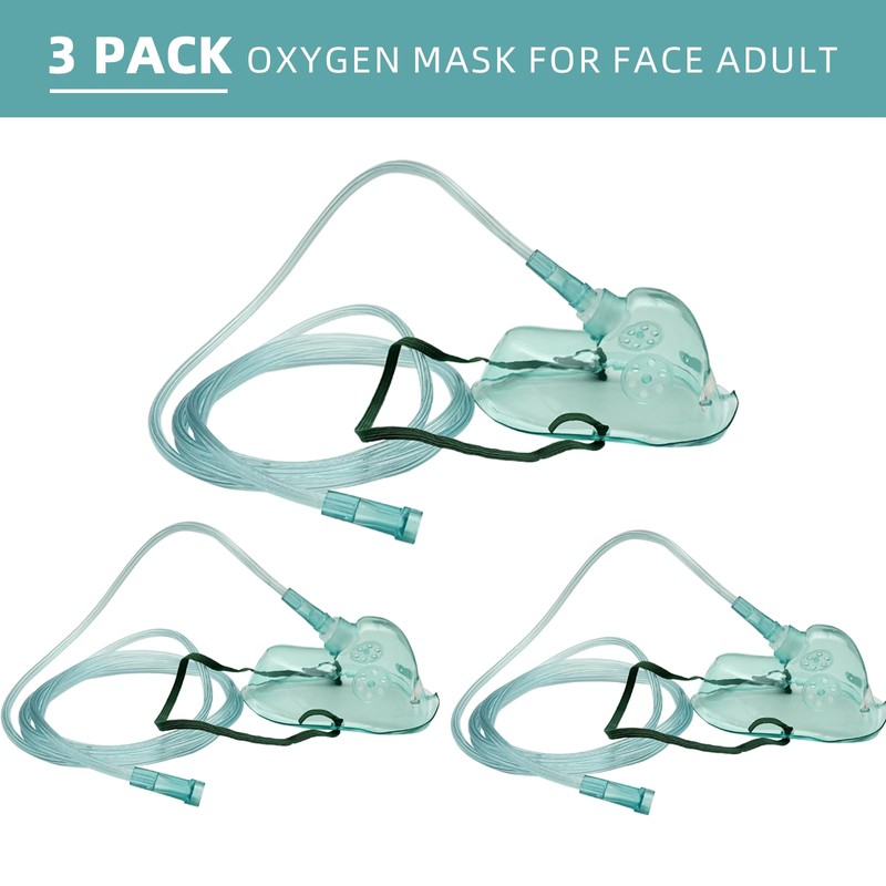 DWCHECK 3 Pack Oxygen Mask for Face Adult with 7