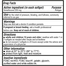 Puregen Simethicone Maximum Strength 250 mg 100 Softgels