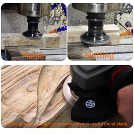 CNC Spoilboard Surfacing Router Bit 10 Blades With Replaceable Cutters Carving Abrasive Disc Woodworking Tool 4-Inch (101mm) Dia 7/8" (22.3mm) Bore With 1/2 Shank Connecting Rod for Angle Grinder, CNC
