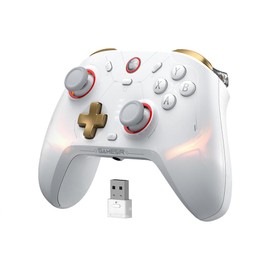 GameSir Cyclone 2 Pro Wireless Controller for Switch, Windows PC, Steam, Android, iOS, PC Game Controller with Mag-Res™ TMR Sticks, Hall Effect Triggers, RGB Lightning, 6-Axis Gyro, Turbo without Charging Dock(White)