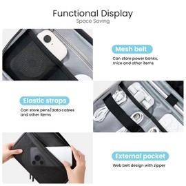 Lcsmaokin Electronics Organizer Travel Case,Portable Cord Organizer Bag,Travel Tech Organizer,Travel Storage Bag,Charger Organizer Travel Case,Charging Cable Organizer for Charger,SD Card,Black