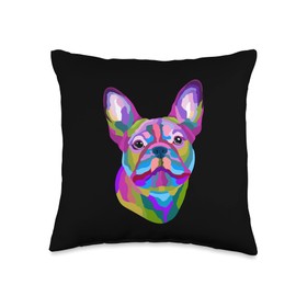 French Bulldog Painted Artistic Dog Throw Pillow