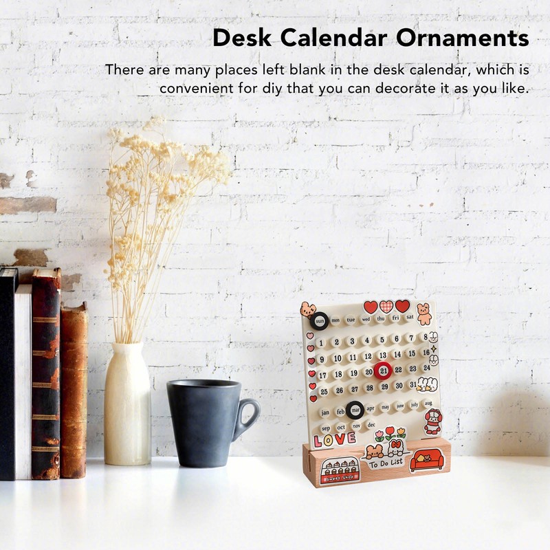 Desk Date Planner Integrated Molding Ring Table Calendar Ornaments for