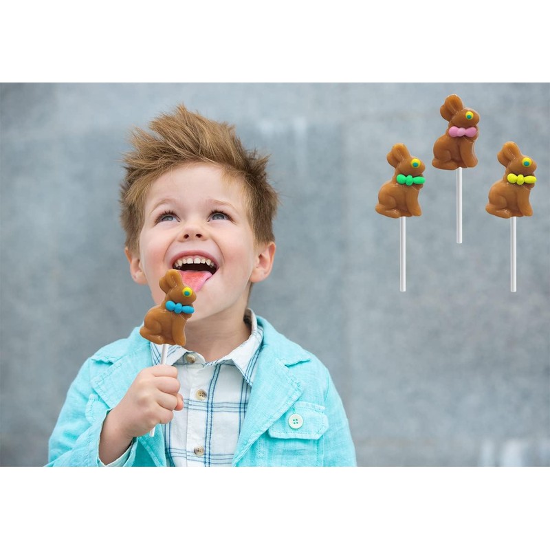 Fruidles Easter Bunny Lollipops Suckers, Colorful Easter Eggs, Fat-Free -