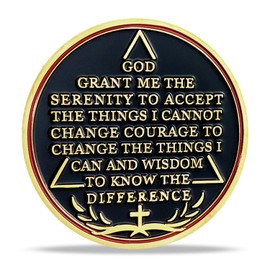 One Day at A Time Sobriety Coin Universe Sun Earth Moon AA Medallion Serenity Prayer Chip Pocket Token